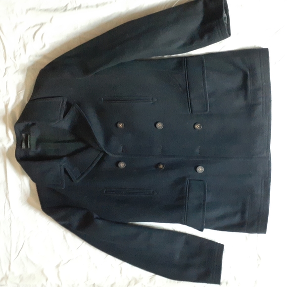 Ralph Lauren Navy Blue Wool Peacoat Size 42 - Picture 3 of 9